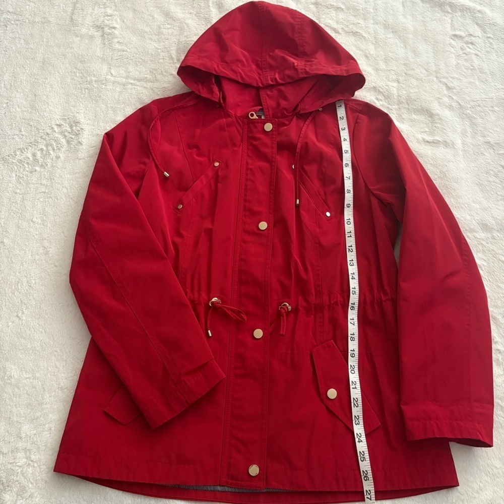 Charter Club Vibrant Red Utility Jacket with Hood - Picture 9 of 14